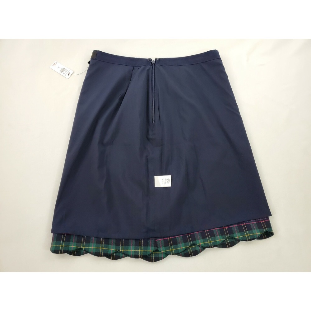 Talbots Petite Scalloped Hem Plaid Wool Blend Skirt Green 2P 53441034 - Picture 8 of 11